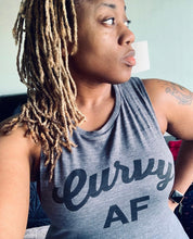 Load image into Gallery viewer, Curvy AF Flowy Scoop Muscle Tank - Wake Slay Repeat
