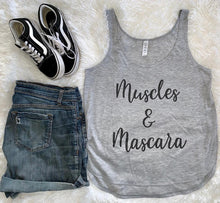 Load image into Gallery viewer, Muscles & Mascara Flowy Side Slit Tank Top - Wake Slay Repeat