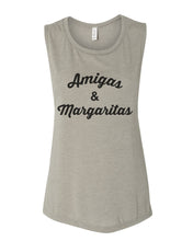 Load image into Gallery viewer, Amigas & Margaritas Fitted Scoop Muscle Tank - Wake Slay Repeat