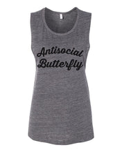Load image into Gallery viewer, Antisocial Butterfly Flowy Scoop Muscle Tank - Wake Slay Repeat