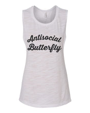 Load image into Gallery viewer, Antisocial Butterfly Flowy Scoop Muscle Tank - Wake Slay Repeat