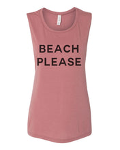 Load image into Gallery viewer, Beach Please Workout Flowy Scoop Muscle Tank - Wake Slay Repeat