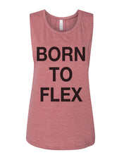 Load image into Gallery viewer, Born To Flex Fitted Scoop Muscle Tank - Wake Slay Repeat