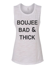 Load image into Gallery viewer, Boujee Bad & Thick Workout Fitted Muscle Tank - Wake Slay Repeat