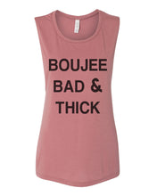Load image into Gallery viewer, Boujee Bad & Thick Workout Fitted Muscle Tank - Wake Slay Repeat