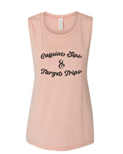 Load image into Gallery viewer, Caffeine Sips & Target Trips Fitted Muscle Tank - Wake Slay Repeat
