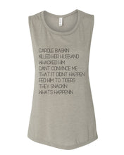Load image into Gallery viewer, Carole Baskin Song Fitted Muscle Tank - Wake Slay Repeat