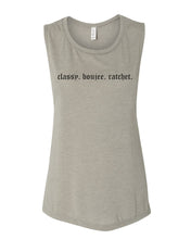 Load image into Gallery viewer, Classy. Boujee. Ratchet. Fitted Muscle Tank - Wake Slay Repeat