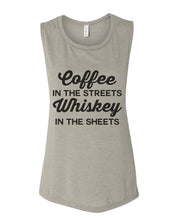 Load image into Gallery viewer, Coffee In The Streets Whiskey In The Sheets Fitted Muscle Tank - Wake Slay Repeat