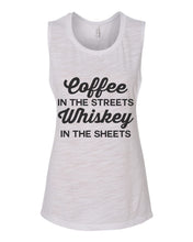 Load image into Gallery viewer, Coffee In The Streets Whiskey In The Sheets Fitted Muscle Tank - Wake Slay Repeat
