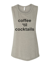 Load image into Gallery viewer, Coffee 'Til Cocktails Flowy Scoop Muscle Tank - Wake Slay Repeat