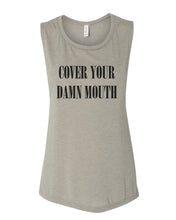 Load image into Gallery viewer, Cover Your Damn Mouth Scoop Muscle Tank - Wake Slay Repeat