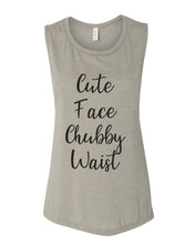 Load image into Gallery viewer, Cute Face Chubby Waist Flowy Scoop Muscle Tank - Wake Slay Repeat