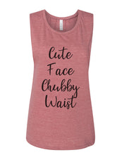 Load image into Gallery viewer, Cute Face Chubby Waist Flowy Scoop Muscle Tank - Wake Slay Repeat