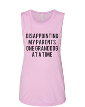 Load image into Gallery viewer, Disappointing My Parents One Granddog At A Time Fitted Muscle Tank - Wake Slay Repeat