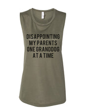 Load image into Gallery viewer, Disappointing My Parents One Granddog At A Time Fitted Muscle Tank - Wake Slay Repeat