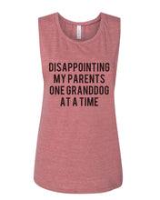 Load image into Gallery viewer, Disappointing My Parents One Granddog At A Time Fitted Muscle Tank - Wake Slay Repeat