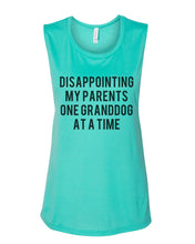 Load image into Gallery viewer, Disappointing My Parents One Granddog At A Time Fitted Muscle Tank - Wake Slay Repeat
