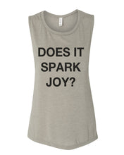 Load image into Gallery viewer, Does Is Spark Joy Flowy Scoop Muscle Tank - Wake Slay Repeat
