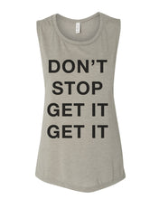 Load image into Gallery viewer, Don't Stop Get It Get It Fitted Scoop Muscle Tank - Wake Slay Repeat