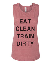 Load image into Gallery viewer, Eat Clean Train Dirty Workout Flowy Scoop Muscle Tank - Wake Slay Repeat