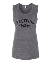 Load image into Gallery viewer, Festival Vibes Fitted Scoop Muscle Tank - Wake Slay Repeat