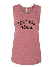 Load image into Gallery viewer, Festival Vibes Fitted Scoop Muscle Tank - Wake Slay Repeat