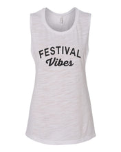 Load image into Gallery viewer, Festival Vibes Fitted Scoop Muscle Tank - Wake Slay Repeat