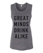 Load image into Gallery viewer, Great Minds Drink Alike Workout Flowy Scoop Muscle Tank - Wake Slay Repeat