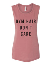 Load image into Gallery viewer, Gym Hair Don&#39;t Care Flowy Scoop Muscle Tank - Wake Slay Repeat