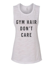 Load image into Gallery viewer, Gym Hair Don't Care Flowy Scoop Muscle Tank - Wake Slay Repeat