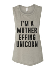 Load image into Gallery viewer, I'm A Mother Effing Unicorn Fitted Scoop Muscle Tank - Wake Slay Repeat