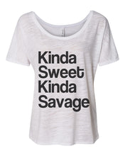 Load image into Gallery viewer, Kinda Sweet Kinda Savage Slouchy Tee - Wake Slay Repeat