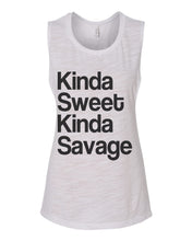 Load image into Gallery viewer, Kinda Sweet Kinda Savage Flowy Scoop Muscle Tank - Wake Slay Repeat