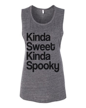 Load image into Gallery viewer, Kinda Sweet Kinda Spooky Fitted Scoop Muscle Tank - Wake Slay Repeat