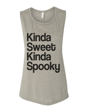 Load image into Gallery viewer, Kinda Sweet Kinda Spooky Fitted Scoop Muscle Tank - Wake Slay Repeat