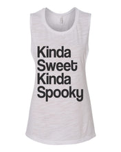 Load image into Gallery viewer, Kinda Sweet Kinda Spooky Fitted Scoop Muscle Tank - Wake Slay Repeat