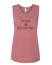 Load image into Gallery viewer, Let's Cuddle And Watch Scary Movies Fitted Muscle Tank - Wake Slay Repeat