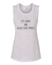Load image into Gallery viewer, Let's Cuddle And Watch Scary Movies Fitted Muscle Tank - Wake Slay Repeat