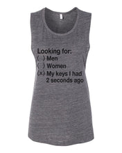 Load image into Gallery viewer, Looking For My Keys Fitted Scoop Muscle Tank - Wake Slay Repeat