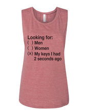 Load image into Gallery viewer, Looking For My Keys Fitted Scoop Muscle Tank - Wake Slay Repeat