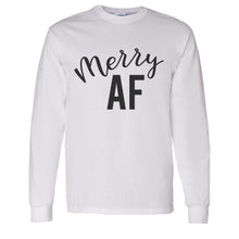 Load image into Gallery viewer, Merry AF Christmas Unisex Long Sleeve T Shirt - Wake Slay Repeat