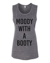 Load image into Gallery viewer, Moody With A Booty Fitted Scoop Muscle Tank - Wake Slay Repeat