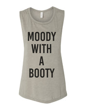 Load image into Gallery viewer, Moody With A Booty Fitted Scoop Muscle Tank - Wake Slay Repeat