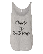 Load image into Gallery viewer, Muscle Up Buttercup Flowy Side Slit Tank Top - Wake Slay Repeat