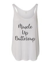 Load image into Gallery viewer, Muscle Up Buttercup Flowy Side Slit Tank Top - Wake Slay Repeat