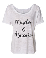 Load image into Gallery viewer, Muscles & Mascara Slouchy Tee - Wake Slay Repeat