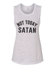 Load image into Gallery viewer, Not Today Satan Flowy Scoop Muscle Tank - Wake Slay Repeat