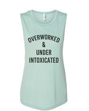 Load image into Gallery viewer, Overworked & Under Intoxicated Fitted Muscle Tank