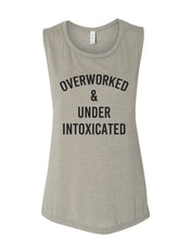 Load image into Gallery viewer, Overworked & Under Intoxicated Fitted Muscle Tank
